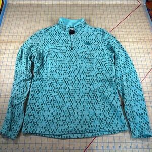 The North Face Women's Turquoise-Blue 1/4 Zip Fleece Size‎ Medium Pullover